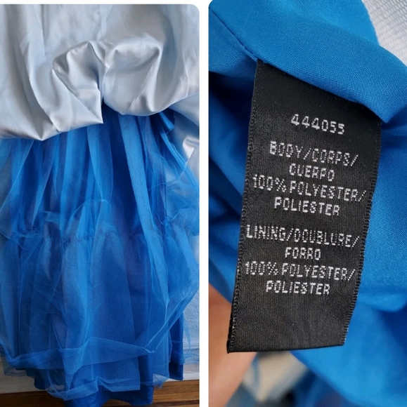 Monique Lhuillier Ombre Blue Gown Formal Dress Tutu  Flare Size 8 Medium - Picture 6 of 7
